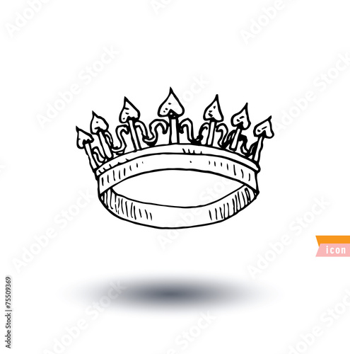 crown, hand drawn vector.