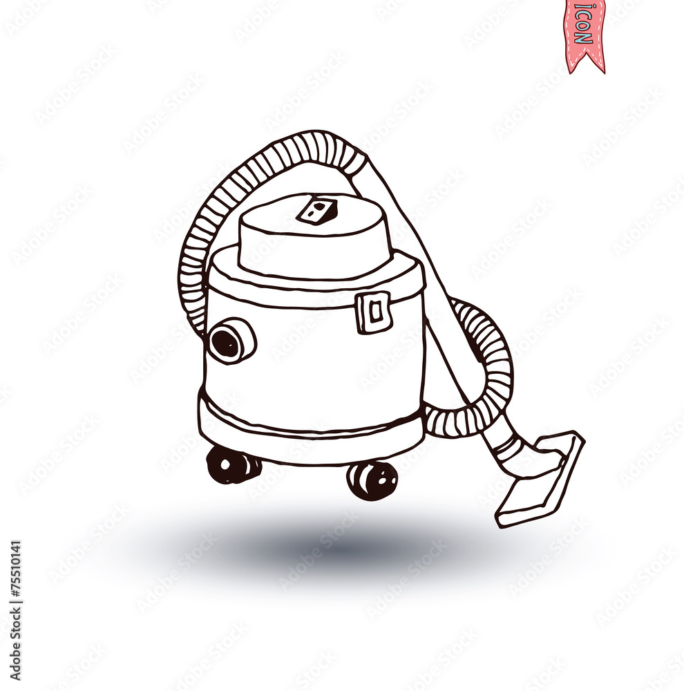 Naklejka premium vacuum cleaner icon, vector illustration