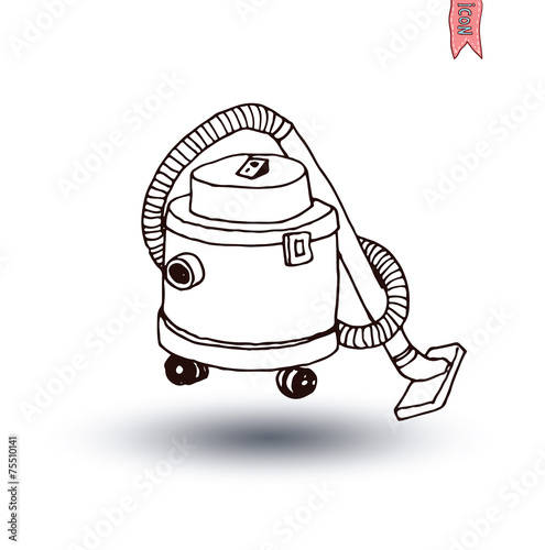 vacuum cleaner icon, vector illustration
