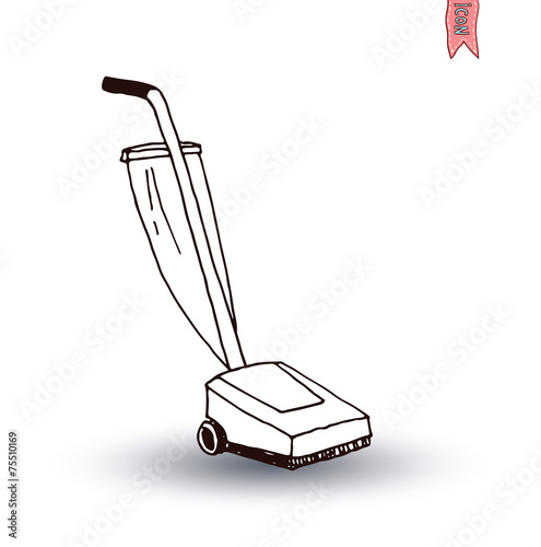 vacuum cleaner icon, vector illustration