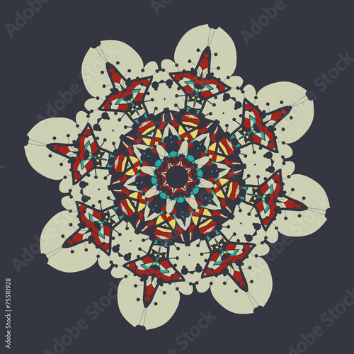 Colorful mandala over gray background. 