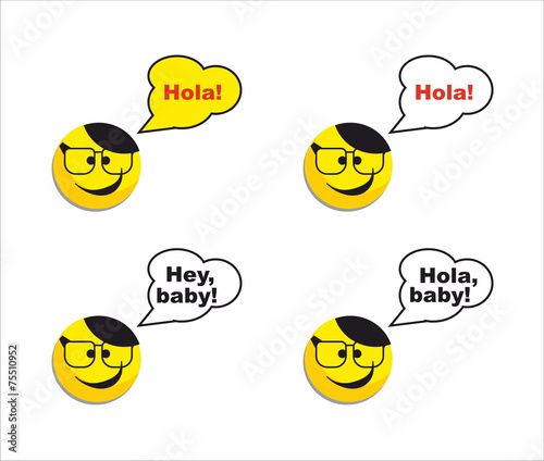 smile icon say hello
