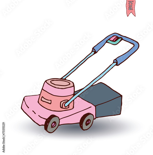 Lawn mower, vector illustration.