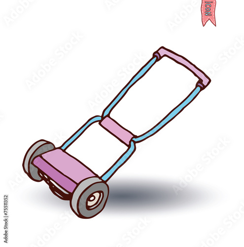 Lawn mower, vector illustration.