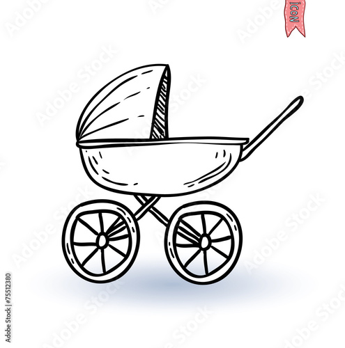 Baby stroller, vector illustration