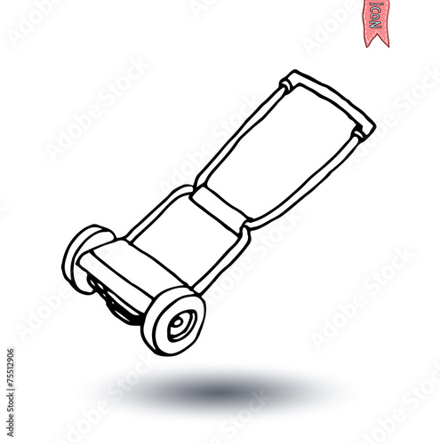 Lawn mower, vector illustration.