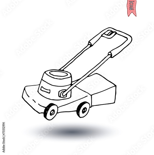 Lawn mower, vector illustration.