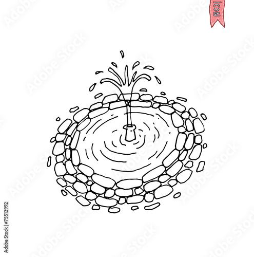 garden lake, vector illustration.
