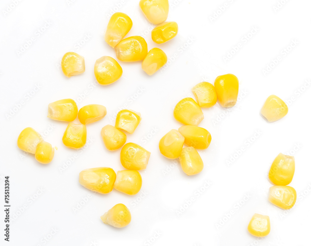 corn on a white background. close-up corn on a white background. close-up