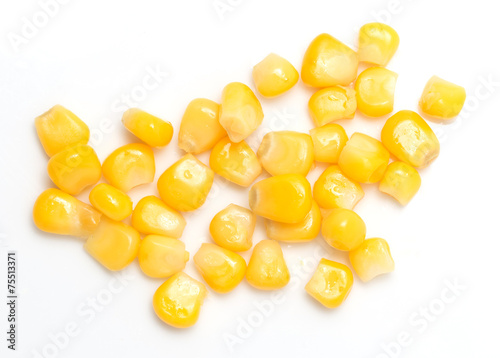 corn on a white background. close-up