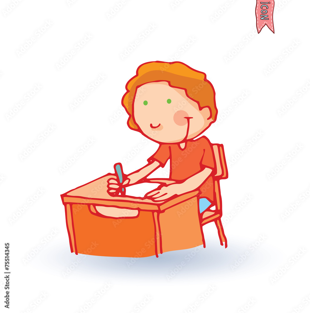 Kid school, vector illustration. Kid school, vector illustration.