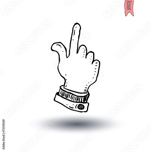 Pointing finger, Hand-drawn vector illustration