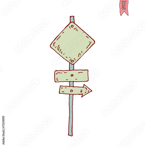 Hand drawn road signs. illustration.
