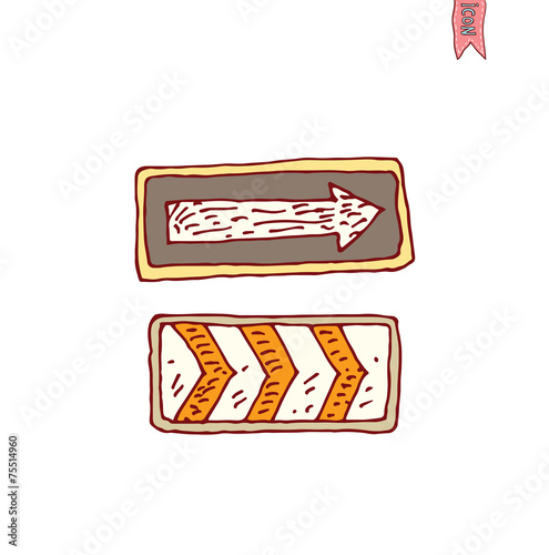 Hand drawn road signs. illustration.