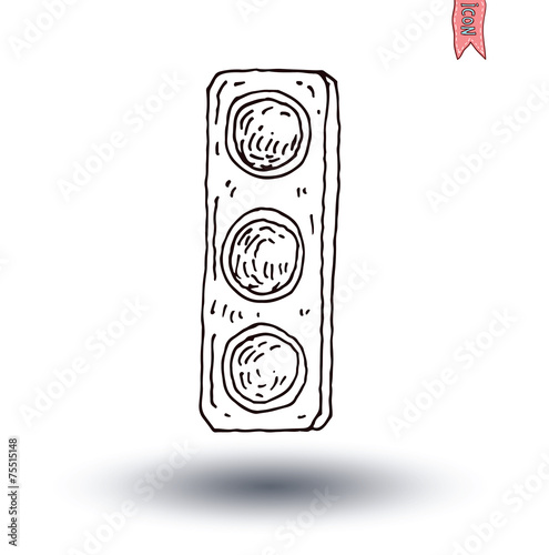 Hand drawn road signs. illustration.