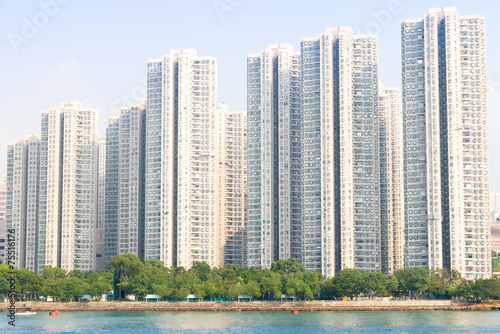 Canvas Print Apartment building. Hong Kong. China.