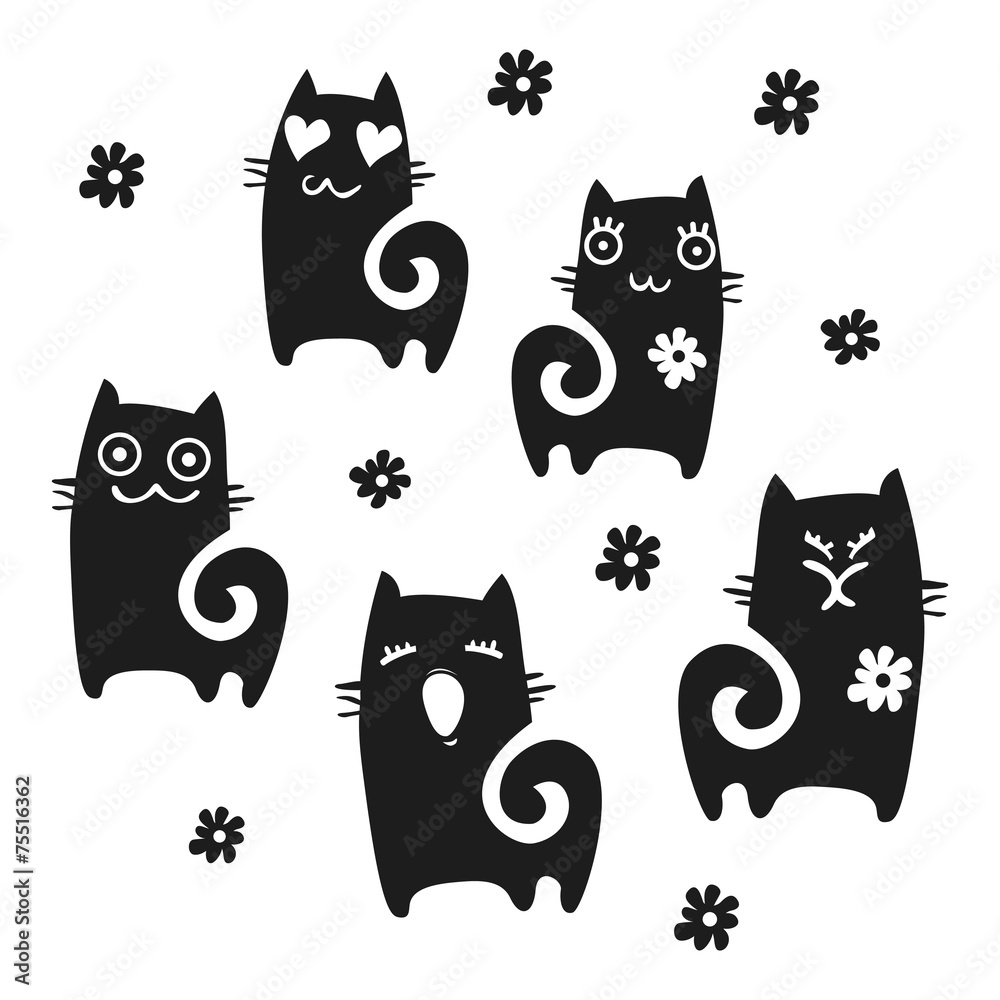Cats collection - vector silhouette sets