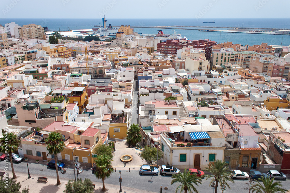 Aerial view on roofs of Almeria