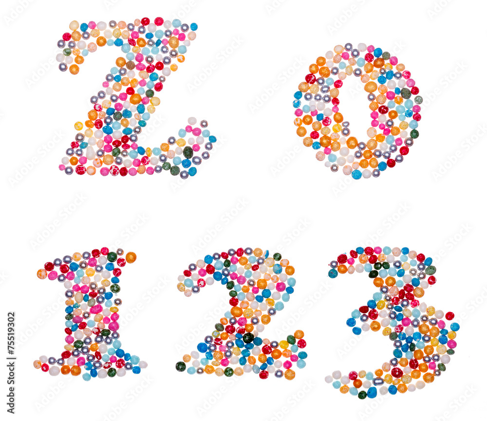 Numbers made of colorful sprinkles Numbers made of colorful sprinkles