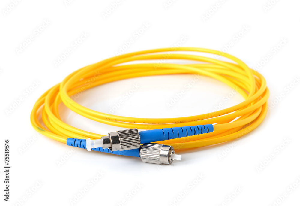 Fiber optic cable on white background Fiber optic cable on white background