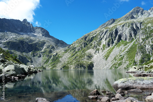 Beautiful alpine lake in the Swiss Alps