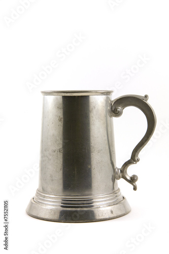 An old pewter mug used for drinking beer
