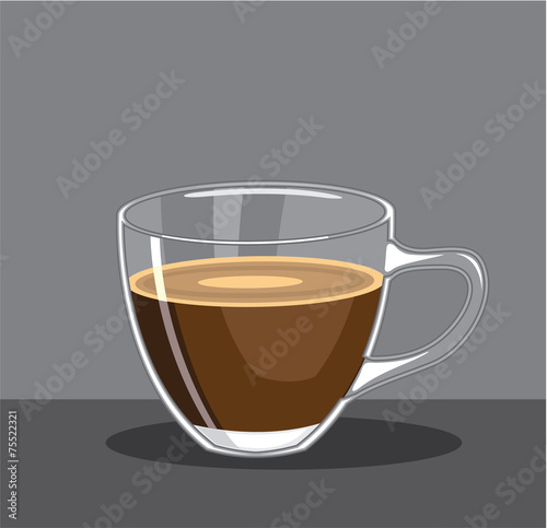 Glass Cup of Coffee Vector