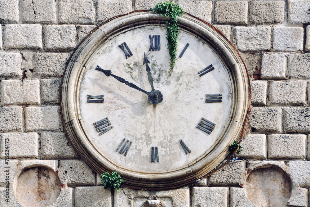 Ancient clock in Kotor, Montenegro