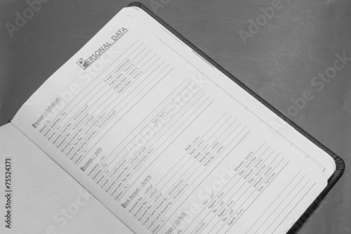 Wallpaper Mural Closeup Empty Paper Personal Data ,English and Thai language Torontodigital.ca