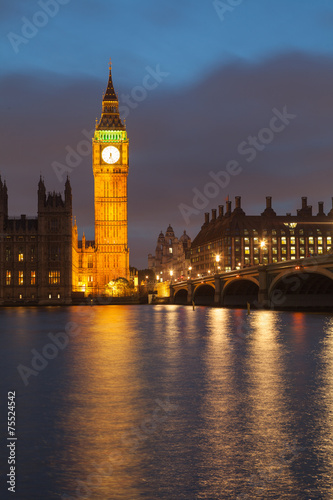 Big Ben at night, London, England, UK