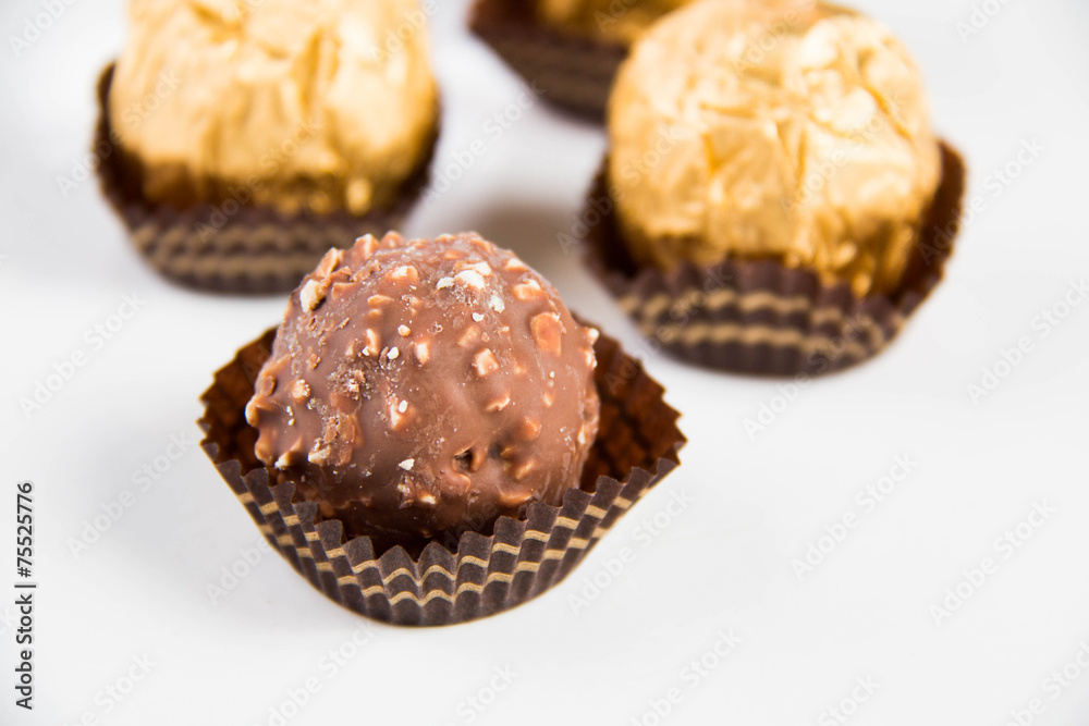 Almond chocolate ball isolated