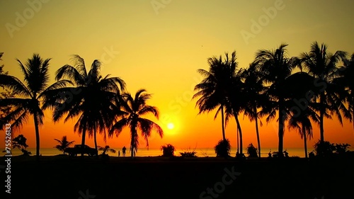 Sunset on the tropical island
