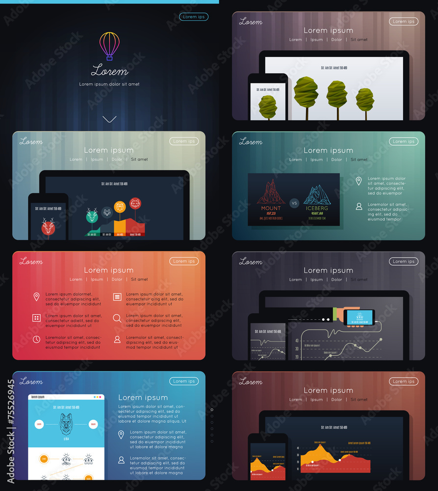 Naklejka premium Landing Page for Web Marketing