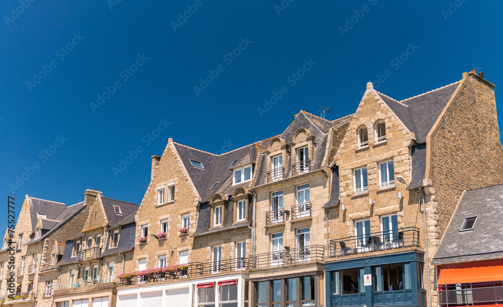 Architecture of Brittany, France. Buildings of Cancale