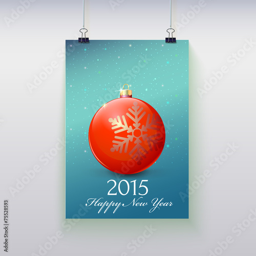 Poster with a Christmas ball on it