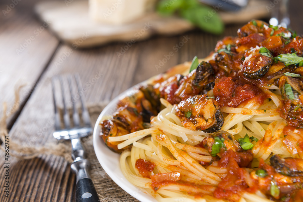 Fototapeta premium Spaghetti with Mussels
