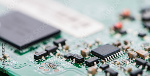 Obraz na płótnie PCB with different components 