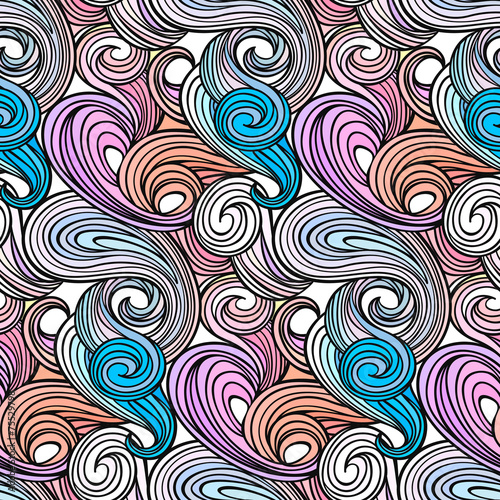 Seamless abstract curly wave pattern