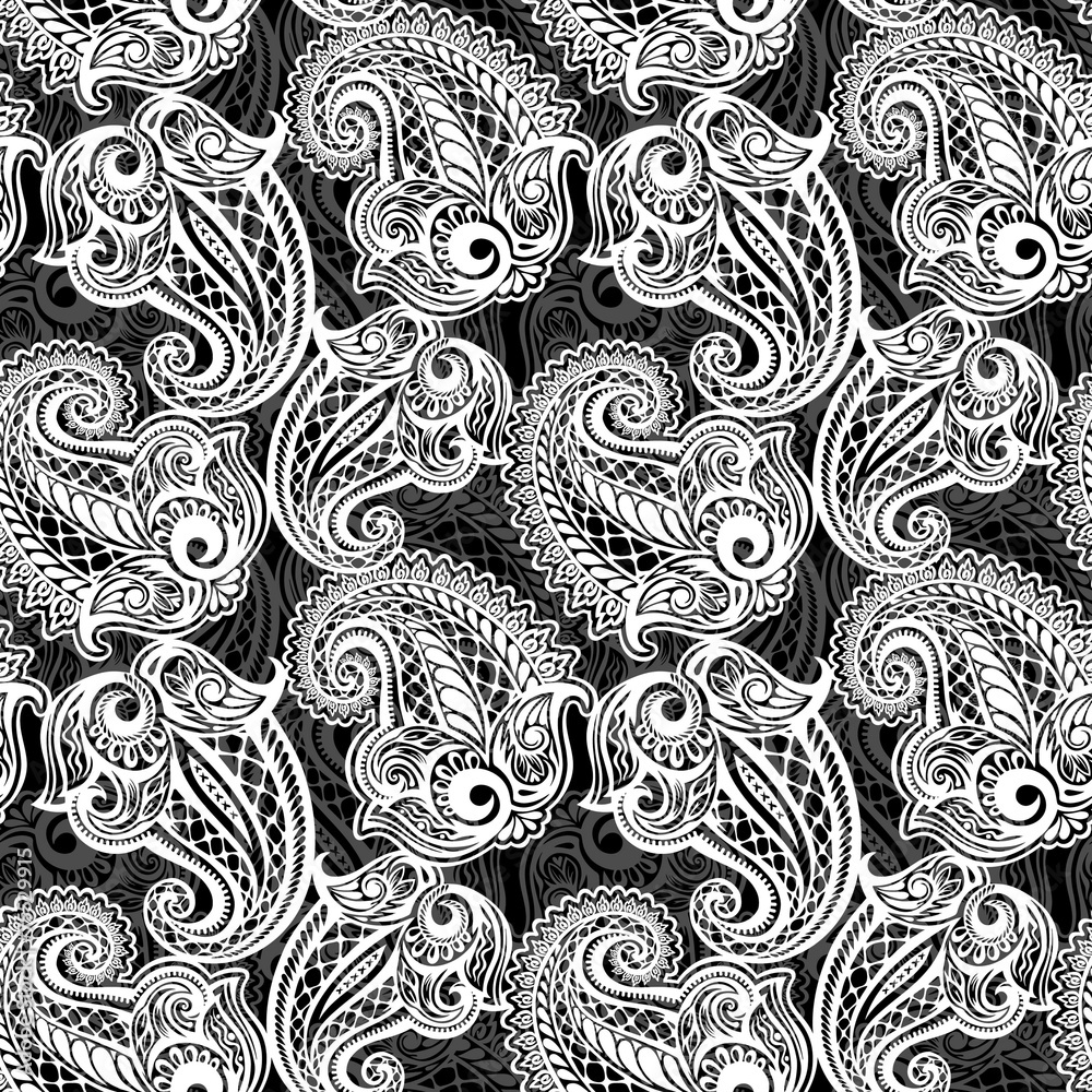 Paisley seamless lace pattern Paisley seamless lace pattern