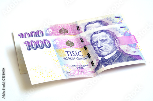 Two thousand Czech crowns banknotes