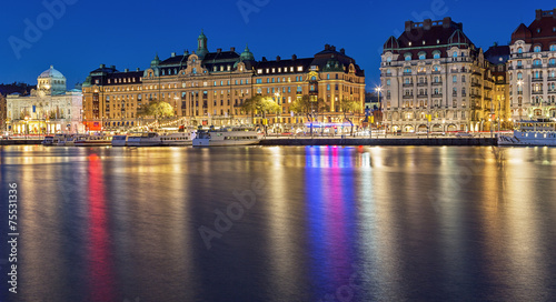 Stockholm cityscape at night. © Anette Andersen