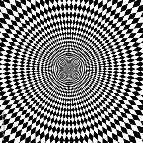 Vector optical illusion zoom black and white background