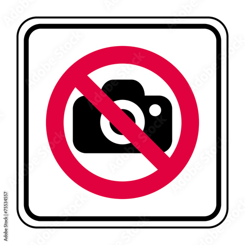 Logo appareil photo interdit.