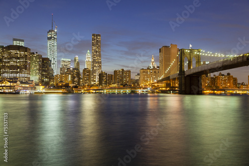 Manhattan Skyline From Brooklyn At Night © IndustryAndTravel