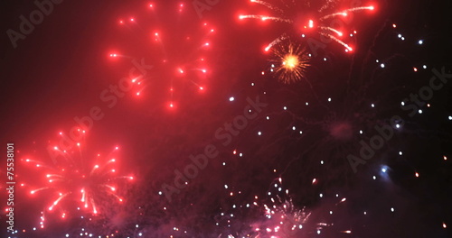 Fireworks in Big Eeuropean city Riga, Independence day