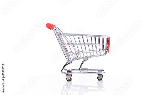 empty shopping trolley isolated on white © lusia83
