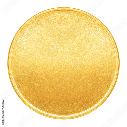 Blank template for gold coin or medal with metal texture © ILYA AKINSHIN