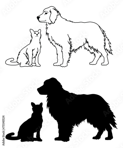 Dog and Cat Graphic Style