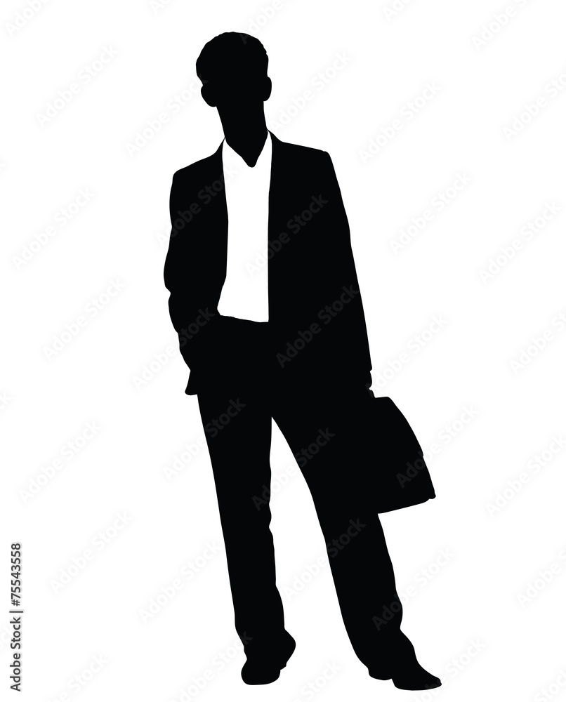 Vector silhouette of a man on white background. Vector silhouette of a man on white background.