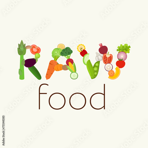 Raw Food vector illustration